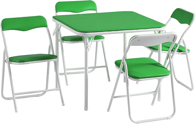 VECELO Kids Folding Activity Table and Chairs 5 Pcs Set, - Image 8