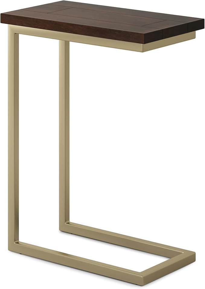 SIMPLIHOME Skyler 18-inch Wide Solid Mango/Metal Industrial C-Shaped End Table by SimpliHome