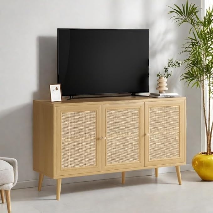 Rattan Entryway Table, Entertainment Center - Image 6