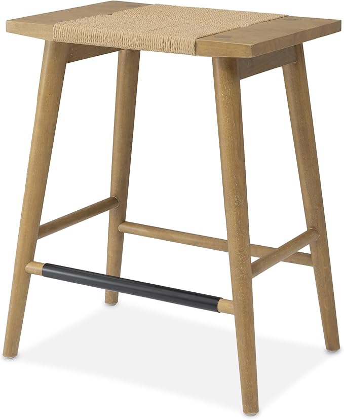 Thor Wicker Counter Height Wooden Counter Stool - Image 5