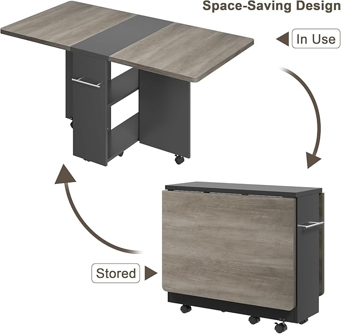 GarveeHome Folding Dining Table, Space Saving Farmhouse Dining Table - Image 6