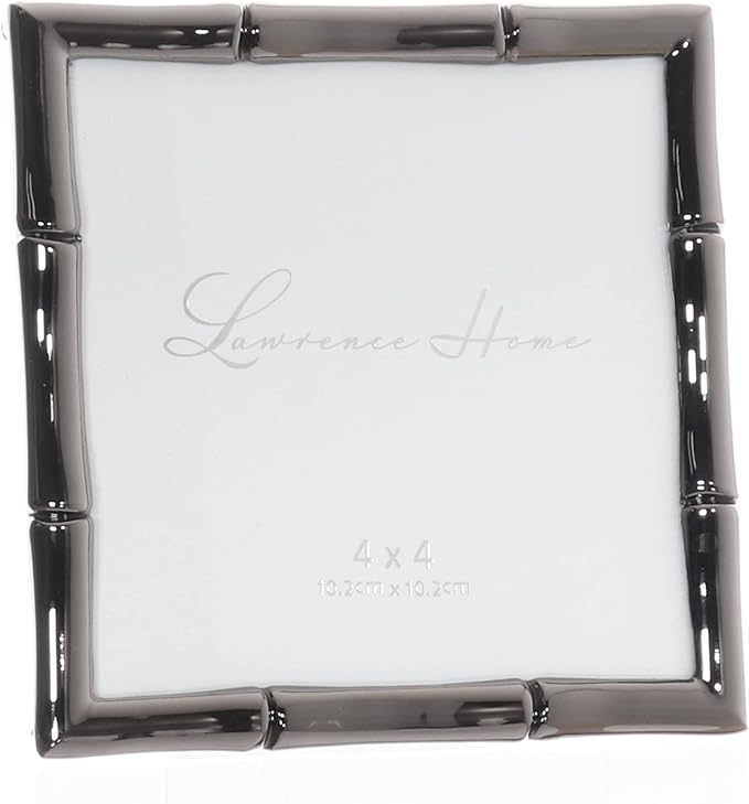 Lawrence Frames 4x4 Black Polished Metal Picture Frame - Image 2