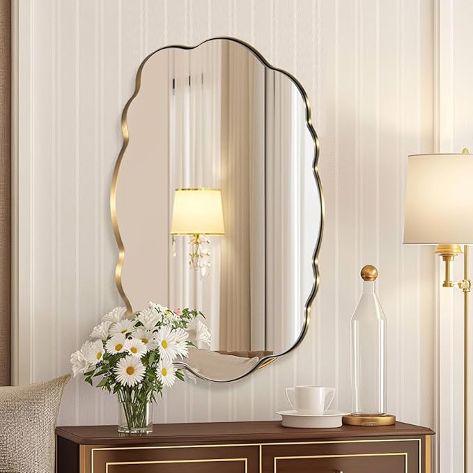ANDY STAR Brushed Gold Scalloped Mirror - Image 7