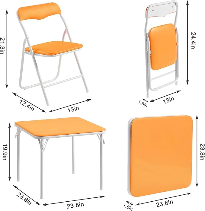VECELO Kids Folding Activity Table and Chair Set, - Image 2