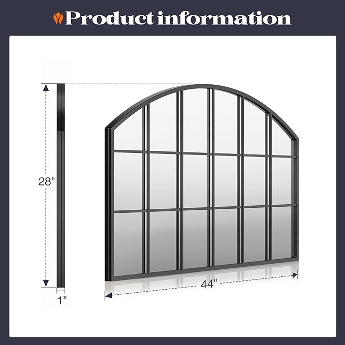 Wide Window Pane Mirror, Grid Large Decorative Wall Mirrors - Image 5