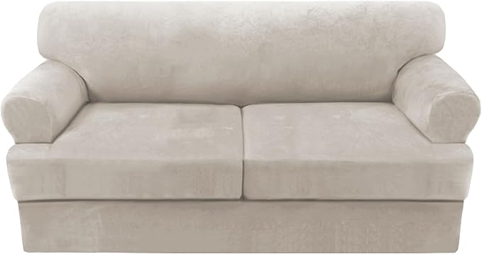 H.VERSAILTEX Sofa Cover 3 Piece T Cushion Loveseat Slipcovers Thick Velvet by HVERSAILTEX