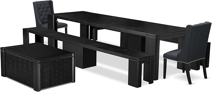 X02FO-2C6-24 - 5-piece Modern Dining Table Set a Rectangular Kitchen Table and - Image 2