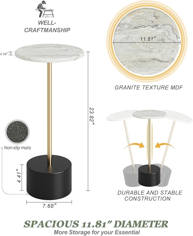 Drink Table Pedestal, Round Side Table, Drink Tables - Image 2
