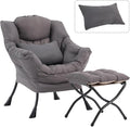 Lazy Chair with Ottoman, Modern Accent Chair with Lumbar Pillow, Comfy Chairs by DreamNookCozyLivingThoughtfulDesign