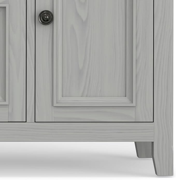 SIMPLIHOME Amherst 72-inch Wide Solid Wood TV Stand in Fog Grey, - Image 8