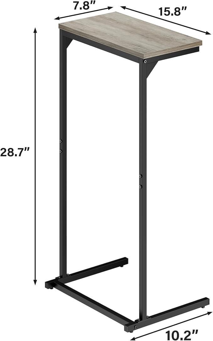 TUTOTAK C Shaped End Table, Small Side Table, 28.7 inch Tall Couch Table - Image 7