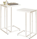 C Shaped End Table Set of 2, Small Side Table by Aibijusolidwoodfurniture