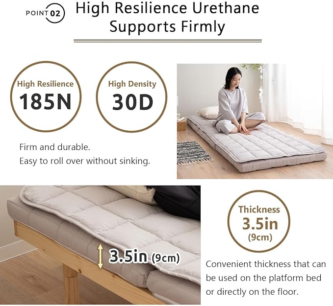 EMOOR Japanese Tri-fold Futon Mattress Machi - Image 8