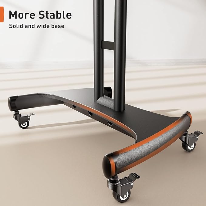 Perlegear Mobile TV Cart for 32-82 Inch Flat/Curved LED/LCD/OLED TVs Rolling TV - Image 6