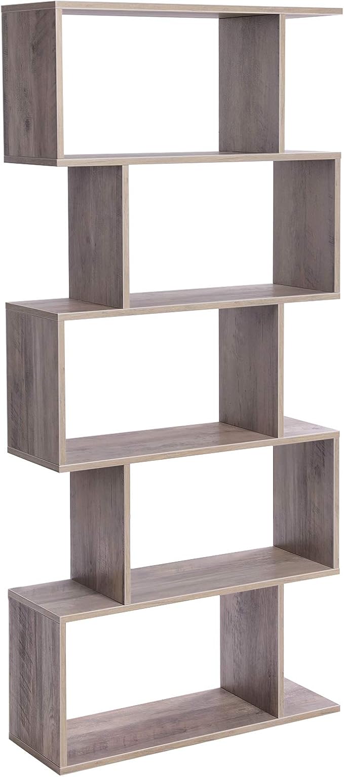 VASAGLE Wooden Bookcase, Display Shelf and Room Divider, Freestanding by VASAGLEbySONGMICSHOME