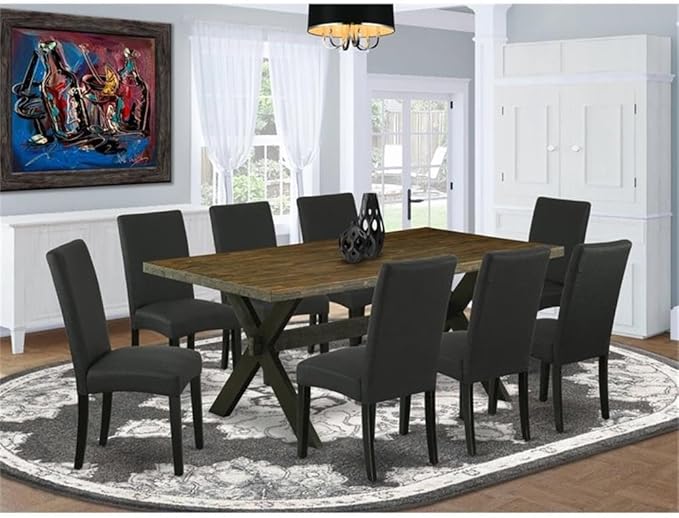 East West Furniture X677DR124-9 9 Piece Dining Room Table Set Includes a - Image 2