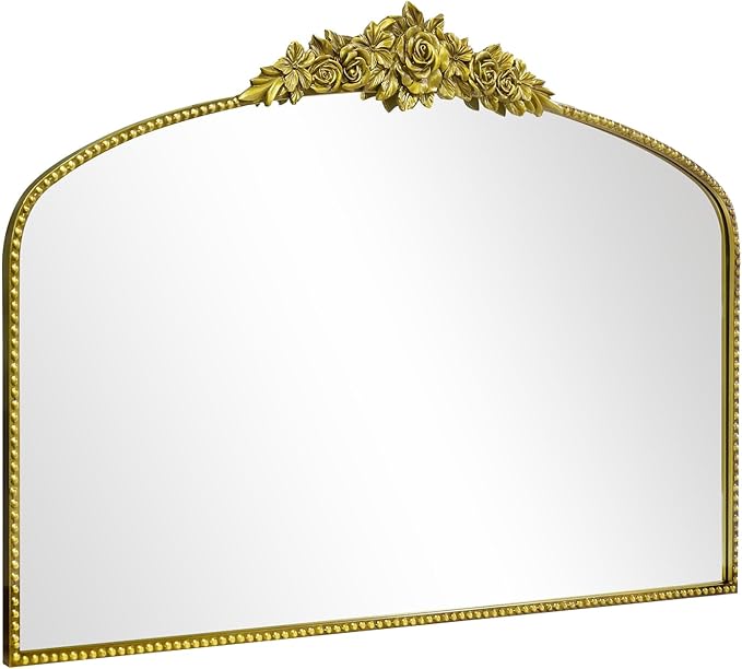 Antique Gold Arch Wall Mirror, Baroque Victorian Mirror - Image 8