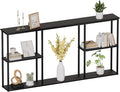 WOHOMO Black Console Table, 3-Tier Small Entryway Table, Long Sofa Table by WOHOMO