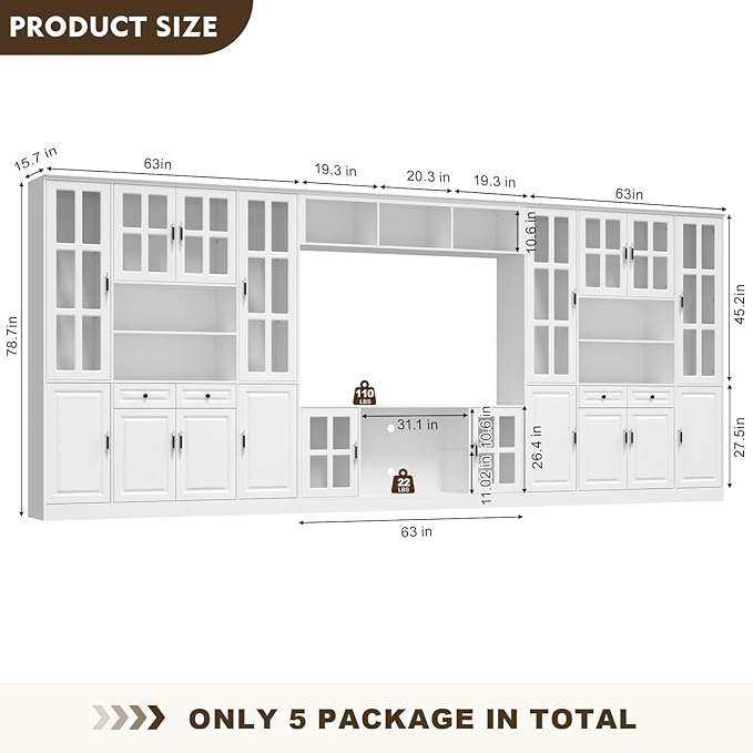 4-Piece Wall Unit TV Stand - Image 6