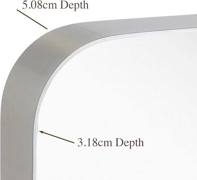 Hamilton Hills 22x30 inch Metal Silver Frame Bathroom Mirror - Image 3