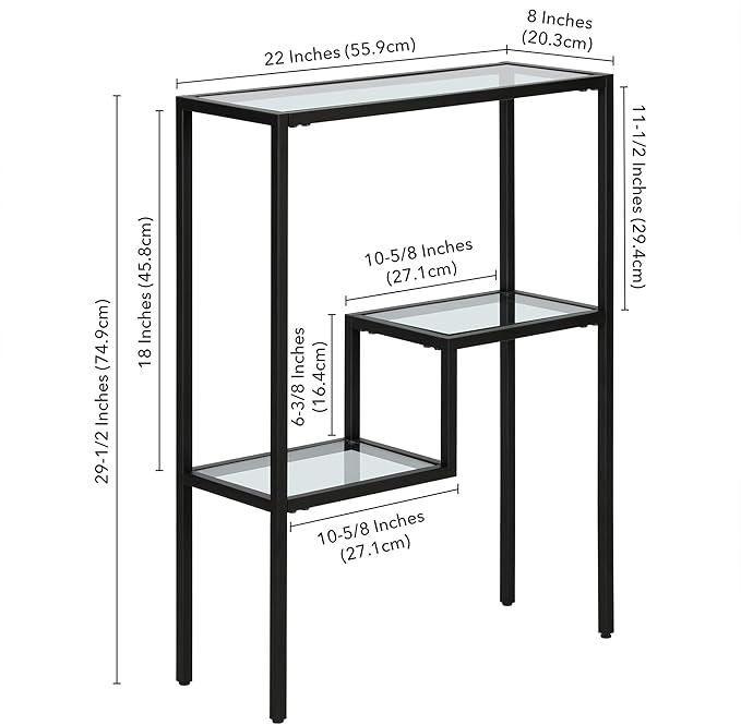 Henn&Hart 22" Wide Rectangular Console Table in Blackened Bronze, Entryway Table - Image 3