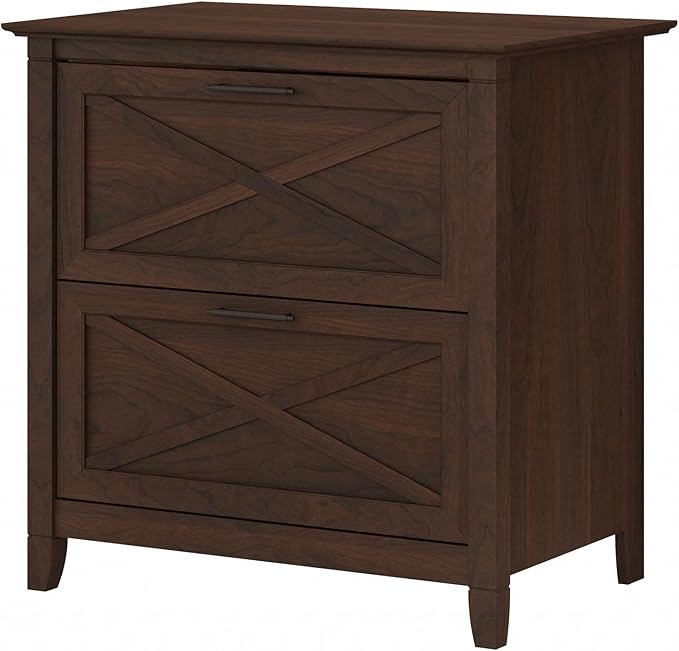 Bush Furniture Key West 2 Drawer Lateral File Cabinet in Bing Cherry by BushHome