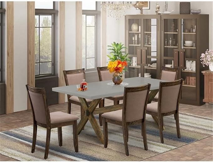 East West Furniture X797MZ748-7 7 Piece Dining Room Furniture Set Consist of a - Image 2