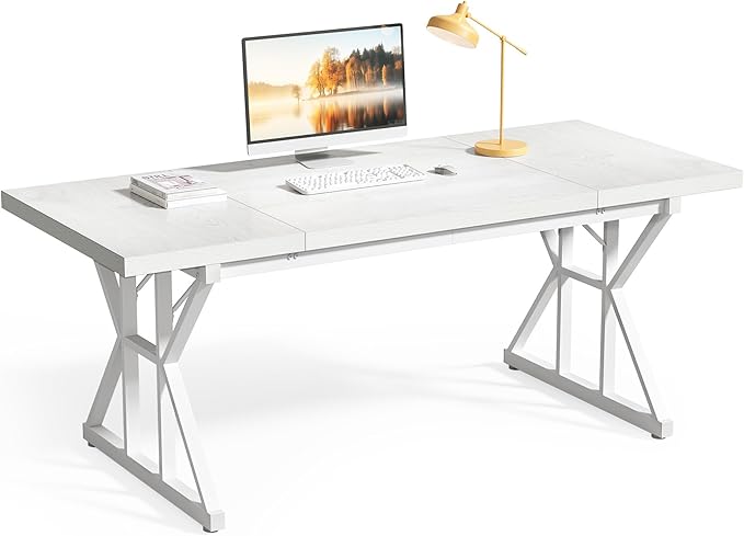 LITTLE TREE 70.8-Inch Large Executive Desk, Extra Long Computer Office Desk by LITTLETREE