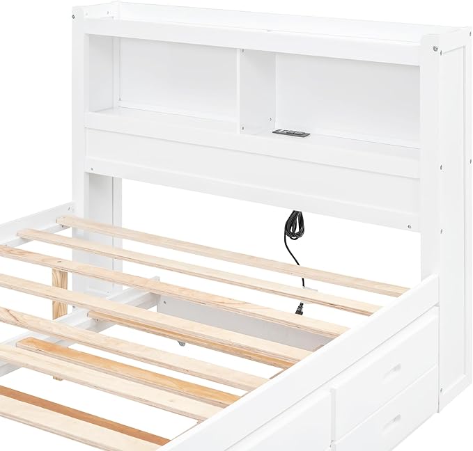 Full Size Pine Wood Platform Bed - Image 6