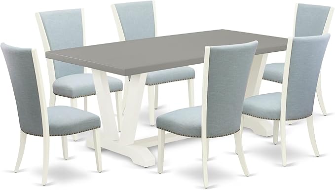 East West Furniture V097VE215-7 7 Piece Dining Table Set Consist of a Rectangle by EastWestFurniture