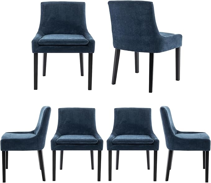 COLAMY Modern Dining Chairs Set of 6, Upholstered Corduroy Accent Side Leisure by COLAMYINC