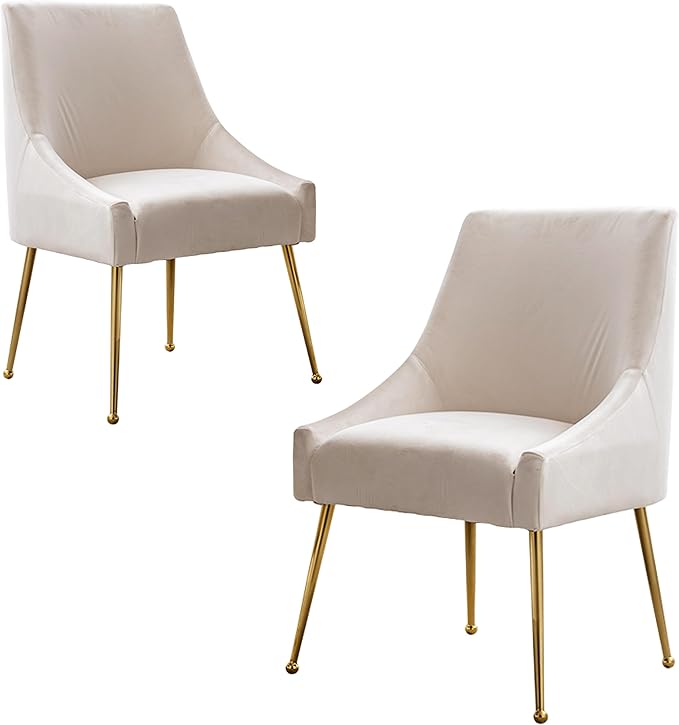 Modern Velvet Dining Chairs Set of 2, Contemporary Upholstered Furniture by HOLILA