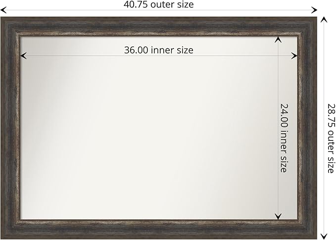Amanti Art Brown Bathroom Mirror - Image 4