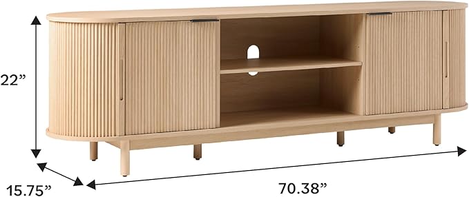 Walker Edison Modern Curved Reeded TV Stand - Image 2