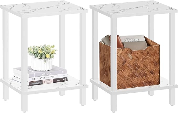 TUTOTAK End Table, Side Table, Nightstand, 2-Tier Storage Shelf, Sofa Table by WelcometotheTUTOTAKHome