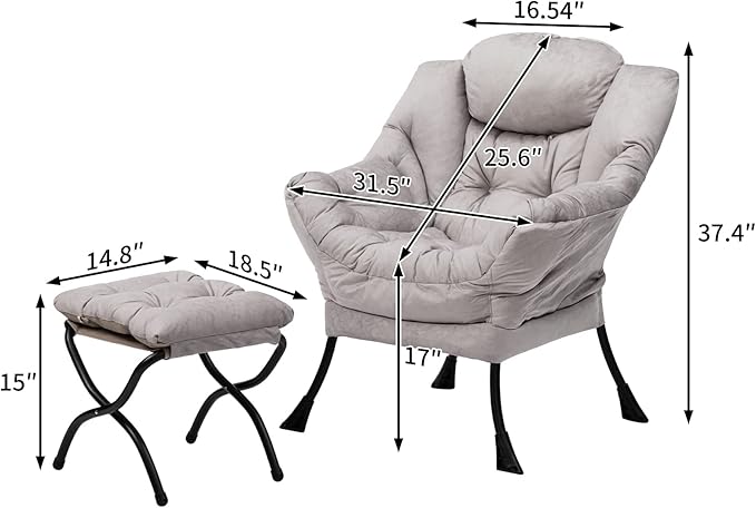 HollyHOME Fabric Lazy Chair - Image 3