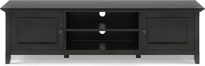 SIMPLIHOME Amherst 72-inch Wide Solid Wood Low TV Stand in Hickory Brown - Image 5