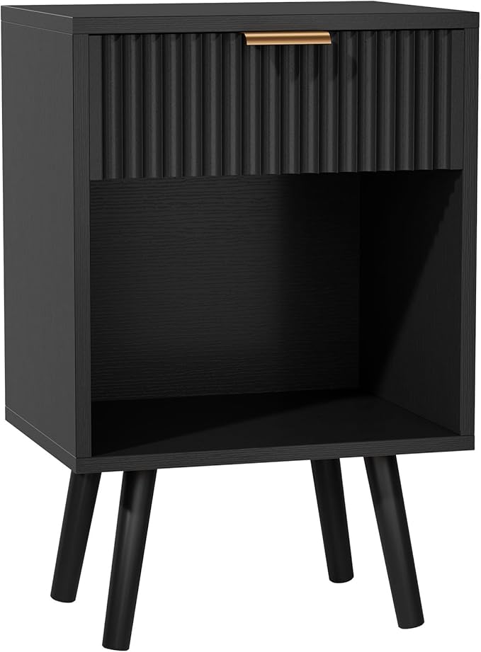 YMYNY Mid Century Modern Nightstand, Side Table, Fluted Night Stand - Image 9