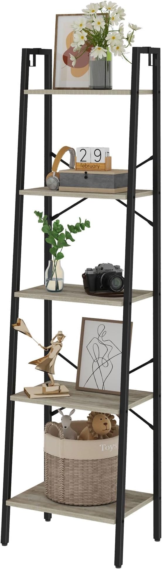 Ladder Shelf, Bookshelf Bookcase, Freestanding Corner Storage Shelve - Image 8