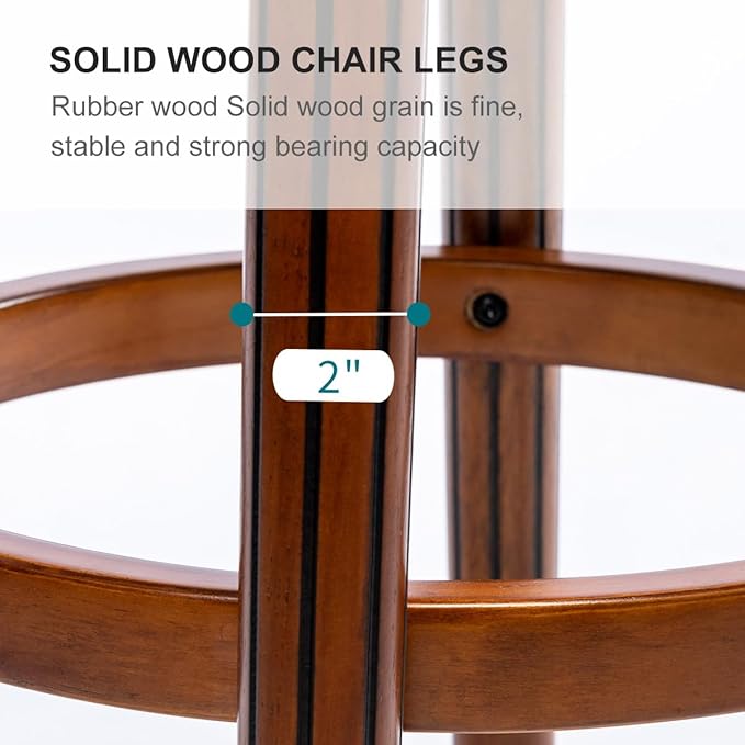 Cow top Leather Wooden Bar Stools, 29.5" Bar Height Bar Chair - Image 8