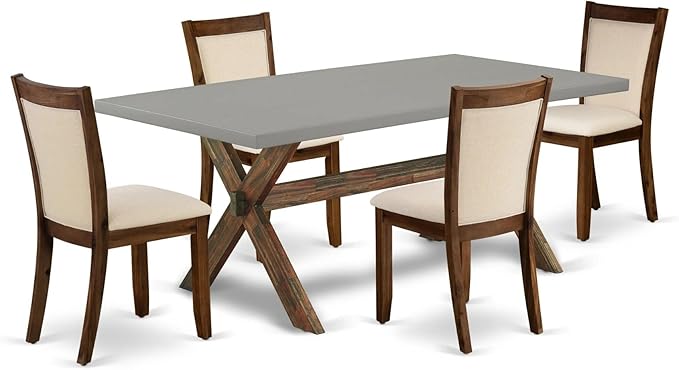 East West Furniture X797MZN32-5 5 Piece Dining Set Includes a Rectangle Dining by EastWestFurniture