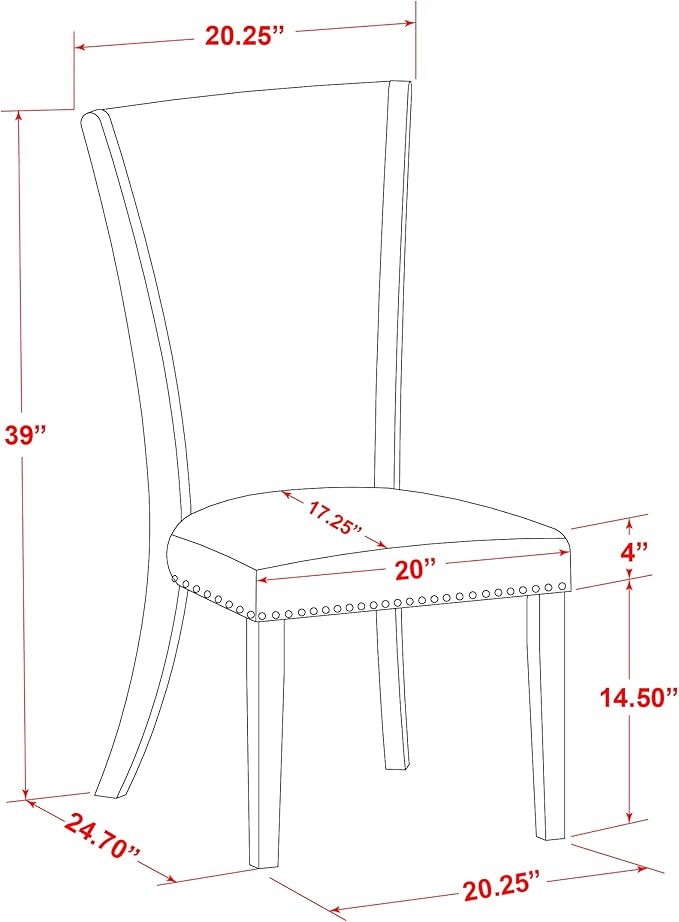 East West Furniture V027VE215-6 6 Piece Dining Set Contains a Rectangle Dining - Image 21