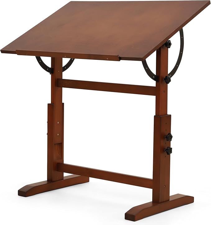 VISWIN Wood Drafting Table for Adults, Solid Pine Wood Artist Desk for Drawing by VISWIN