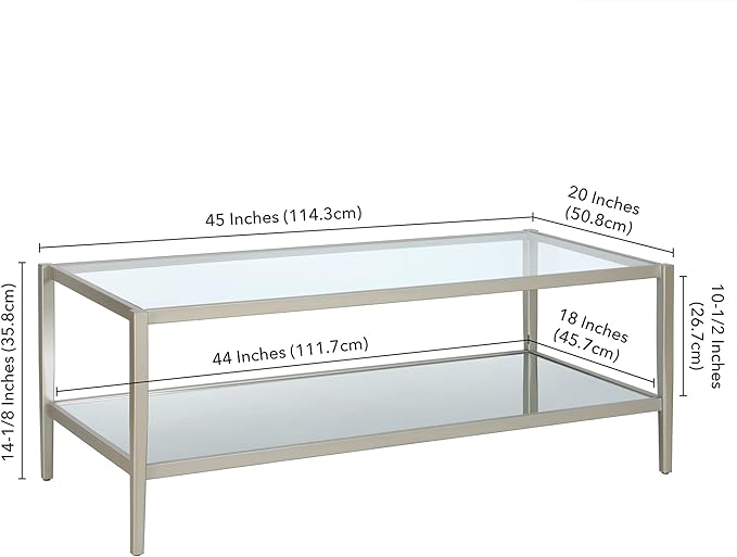 Henn&Hart 45" Wide Rectangular Coffee Table - Image 3