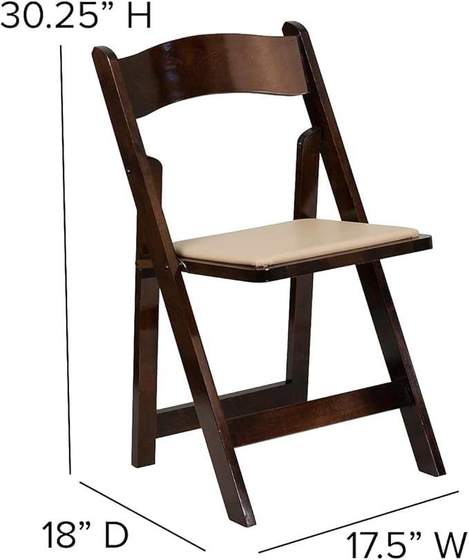 Flash Furniture 4 Pack HERCULES Series Fruitwood Wood Folding Chair - Image 3