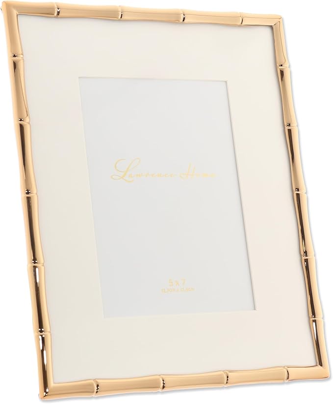 Lawrence Frames Bamboo Design Metal Frame, Matted 5x7 - Image 2
