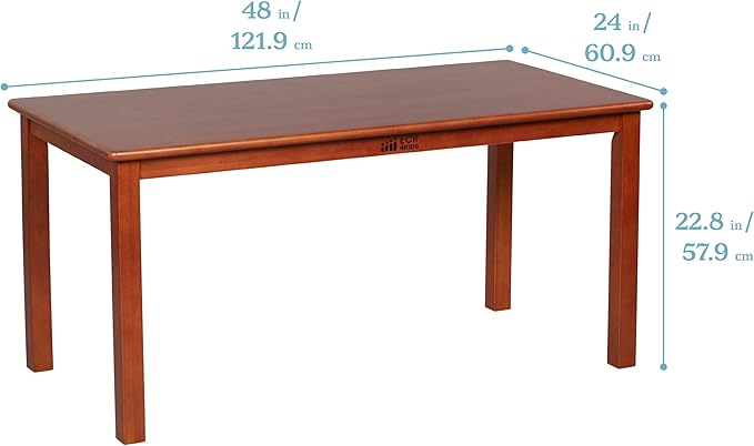 ECR4Kids 24in x 48in Rectangular Hardwood Table and Chair Set, 12in Seat Height - Image 2