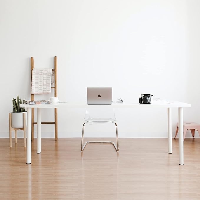 Kaboon 45.67"x23.62" White Table Top, Solid One-Piece Desktop, Reversible - Image 8