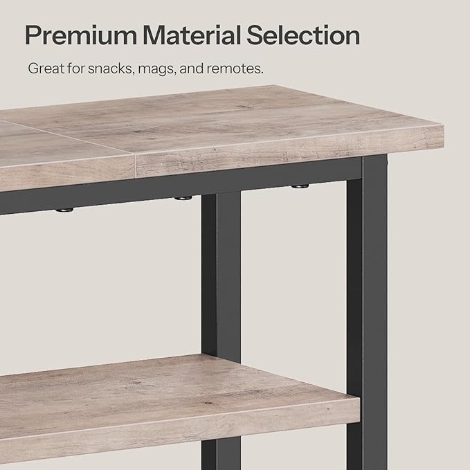 HOOBRO Narrow Side Table with Charging Station and LED Light, Small End Table - Image 5