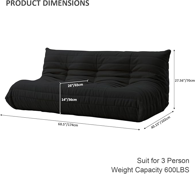 Luxury Sofa Couch Chair, Lazy Floor Seating, Fireside Bean Bag Chair, Ergonomic - Image 2